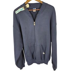 Vintage Russell Athletic Navy Blue Full Zip Sweatshirt Size XL